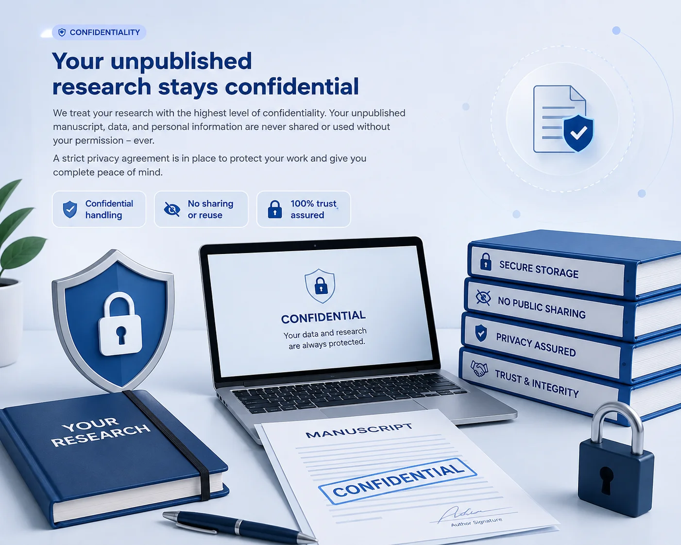 Confidential handling of unpublished research manuscripts during journal selection